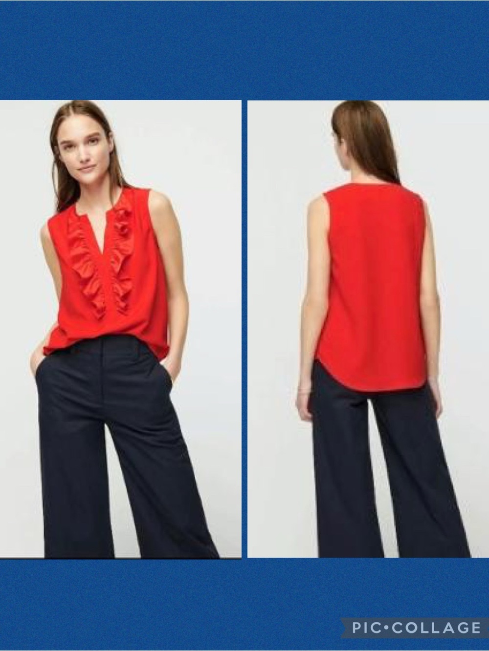 J. Crew Ruffle-Front V-Neck Sleeveless Top